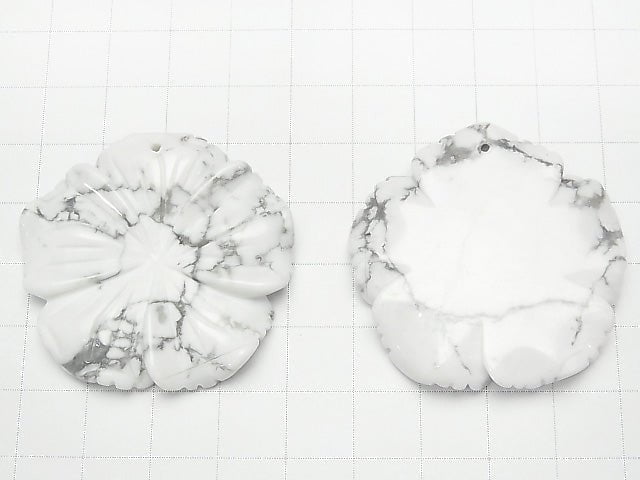 Howlite Magnesite Flower 40x40x8mm 1pc $5.79!