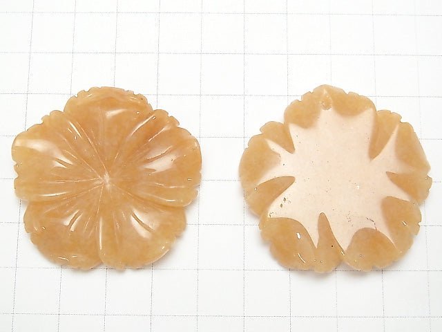 [Video] Orange Aventurine Flower 40x40x8mm 1pc $5.79!