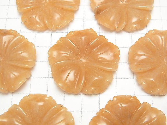 [Video] Orange Aventurine Flower 40x40x8mm 1pc $5.79!