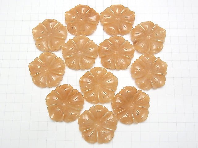 [Video] Orange Aventurine Flower 40x40x8mm 1pc $5.79!