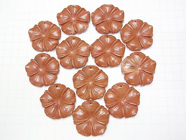 [Video] Red Jasper Flower 40x40x8mm 1pc $5.79!