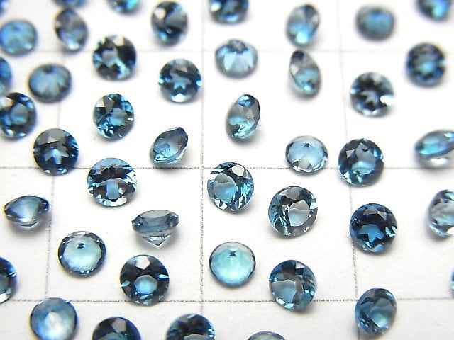 [Video] High Quality London Blue Topaz AAA Undrilled Round Faceted 3x3mm 10pcs