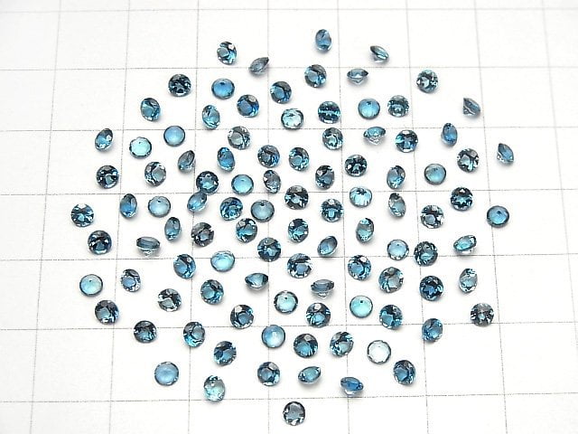 [Video] High Quality London Blue Topaz AAA Undrilled Round Faceted 3x3mm 10pcs