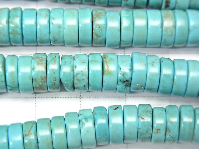 1strand $4.79! Magnesite Turquoise Roundel (Tube ,Disc) 8x8x2mm 1strand beads (aprx.15inch/38cm)