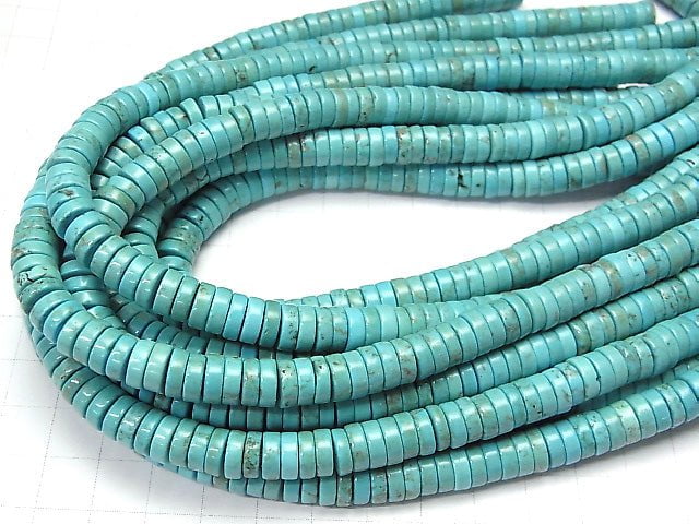 1strand $4.79! Magnesite Turquoise Roundel (Tube ,Disc) 8x8x2mm 1strand beads (aprx.15inch/38cm)