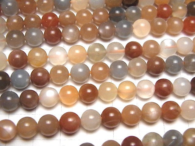 Multicolor Moonstone AA++ Round 8mm 1strand beads (aprx.15inch/38cm)