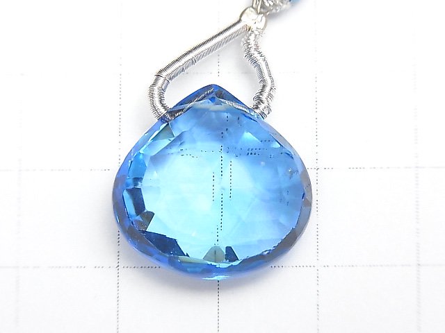 [Video] [One of a kind] High Quality Swiss Blue Topaz AAAA Chestnut Faceted Briolette 1pc NO.78