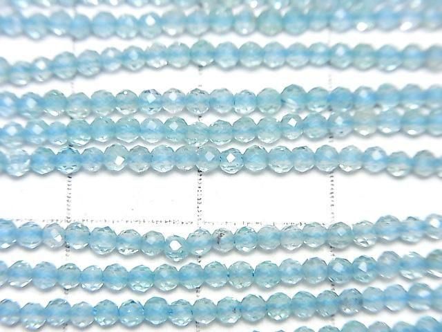 Haute qualité ! Perles rondes à facettes Apatite AA++ de 2 mm (environ 38 cm/15 pouces) - 1 fil