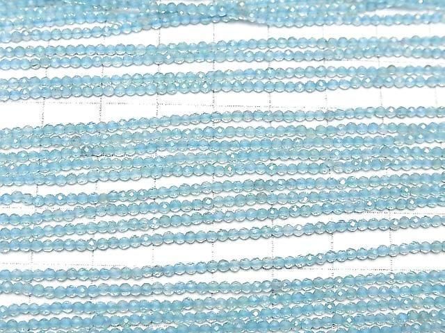 Haute qualité ! Perles rondes à facettes Apatite AA++ de 2 mm (environ 38 cm/15 pouces) - 1 fil