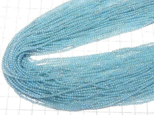 Haute qualité ! Perles rondes à facettes Apatite AA++ de 2 mm (environ 38 cm/15 pouces) - 1 fil