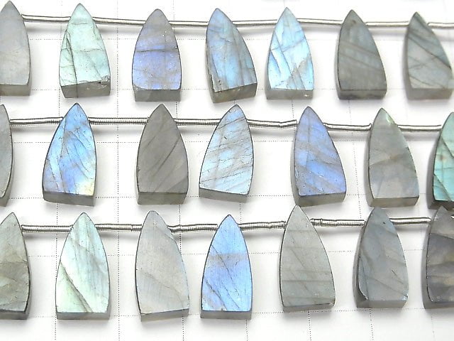 [Video] Labradorite AA++ Flat Triangle 16x8mm 1strand (8pcs )