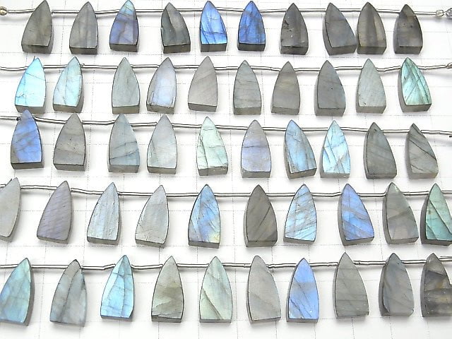 [Video] Labradorite AA++ Flat Triangle 16x8mm 1strand (8pcs )