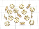 Metal parts Rondelle 8x8x2mm Gold (with CZ) 2pcs