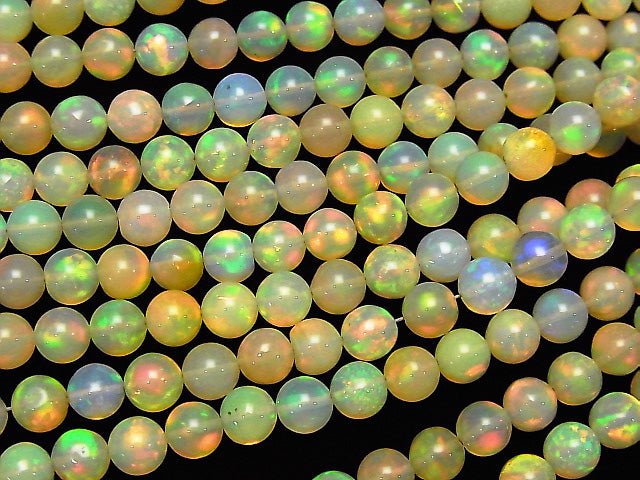 [Video] Top Quality Precious Opal AAA++ Round 5-8mm size gradation 1strand beads (aprx.15inch/38cm)