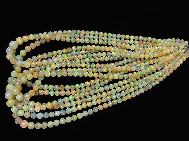 [Video] Top Quality Precious Opal AAA++ Round 5-8mm size gradation 1strand beads (aprx.15inch/38cm)