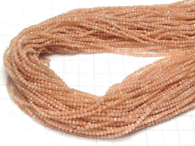 High Quality! Orange Moonstone AAA Faceted Round 2mm 1strand beads (aprx.15inch/37cm)