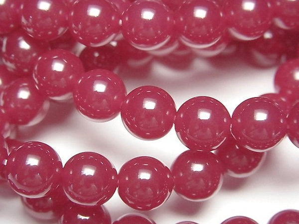 [Video] Synthetic Ruby AAA- Round 8mm Bracelet