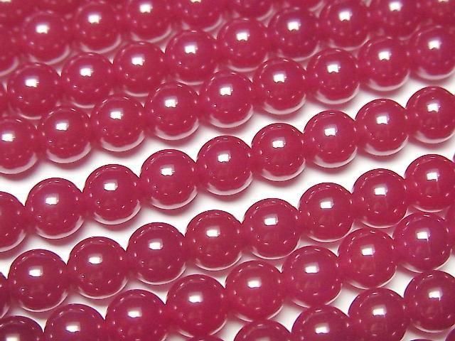 [Video] Synthetic Ruby AAA Round 6mm half or 1-strand beads (approx. 15 inches/36 cm)