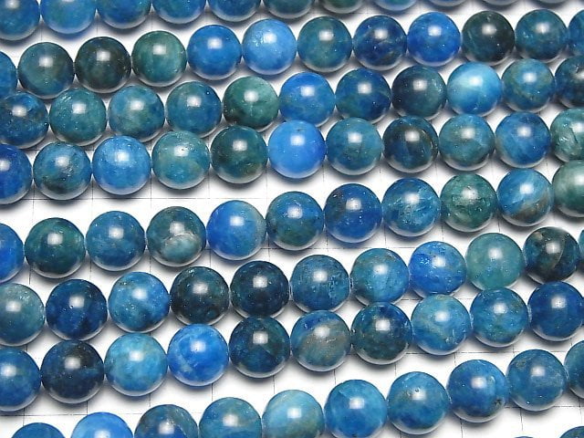 [Video] Blue Apatite AA ++ Round 10mm half or 1strand beads (aprx.15inch / 36cm)