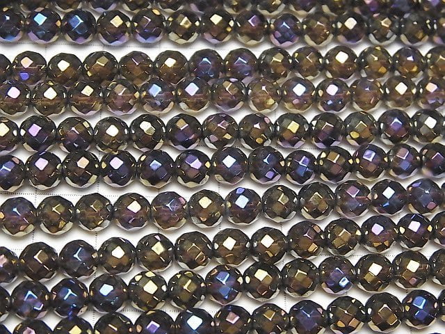 [Video] Flash, Smoky Quartz 64 Faceted Round 6mm half or 1 strand beads (aprx.15inch/37cm)