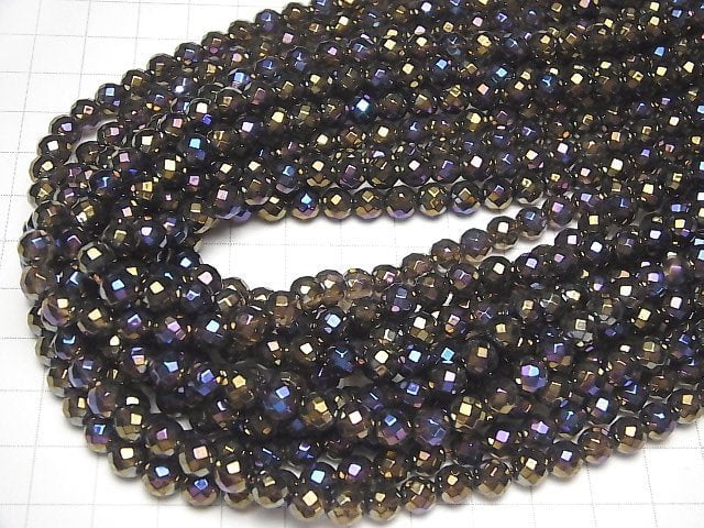 [Video] Flash Smoky Quartz 64Faceted Round 6mm half or 1strand beads (aprx.15inch/37cm)