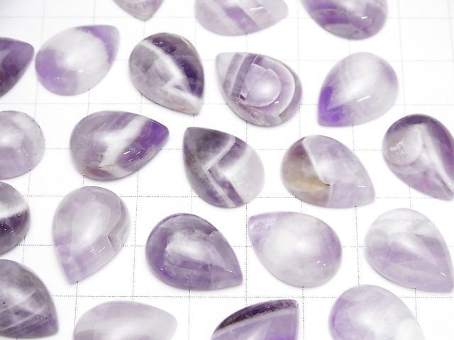 Stripes Amethyst Pear shape Cabochon 18x13mm 3pcs $16.99!