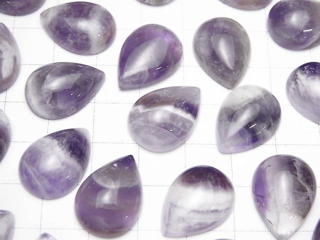 Stripes Amethyst Pear shape Cabochon 18x13mm 3pcs $16.99!