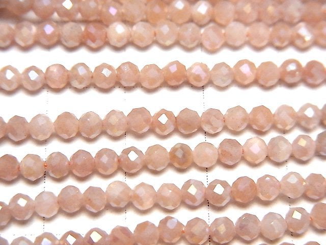 High Quality! Orange Moonstone AA++ Faceted Round 3mm coating 1strand beads (aprx.15inch/37cm)