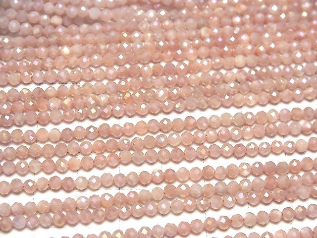 High Quality! Orange Moonstone AA++ Faceted Round 3mm coating 1strand beads (aprx.15inch/37cm)