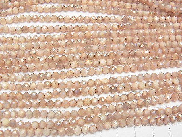 High Quality! Orange Moonstone AA++ Faceted Round 4mm coating 1strand beads (aprx.15inch/36cm)