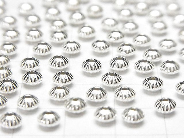 Silver925  Line Carved Roundel  4.5mm 10pcs