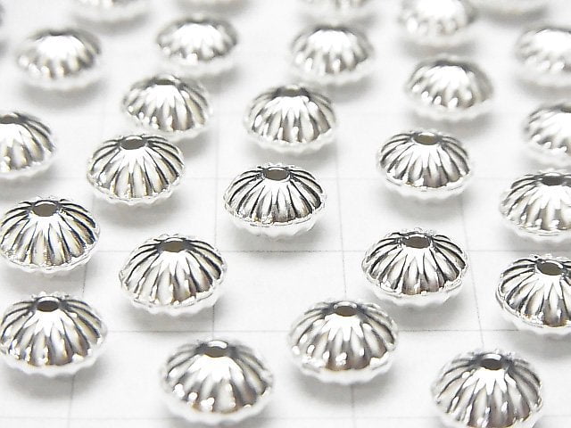 Silver925  Line Carved Roundel  8mm 5pcs $6.79!