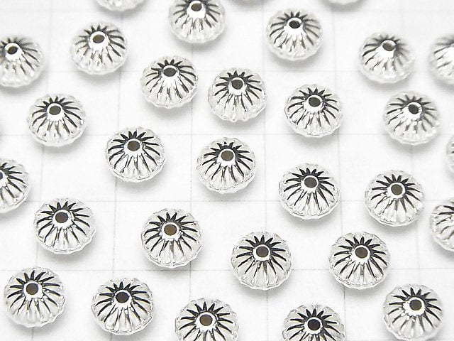 Silver925  Line Carved Roundel  8mm 5pcs $6.79!