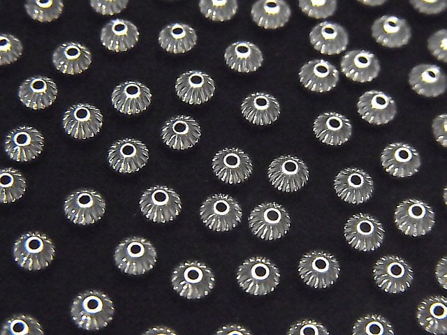 Silver925  Line Carved Roundel  3.3mm 20pcs