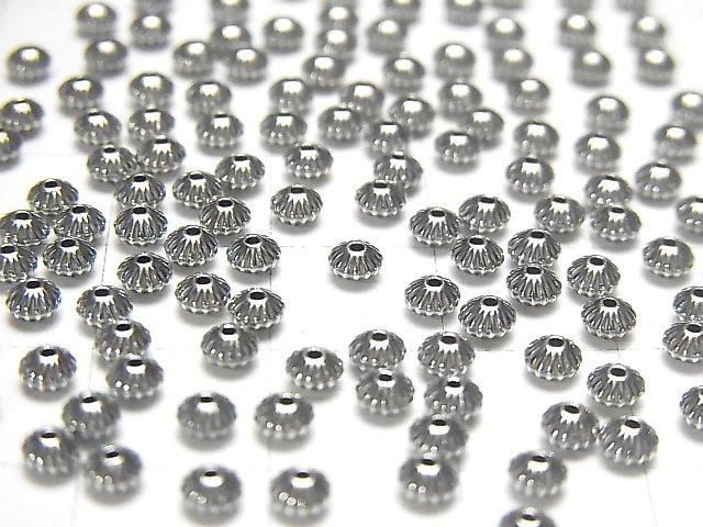 Silver925  Line Carved Rondelle  3.3mm 10pcs