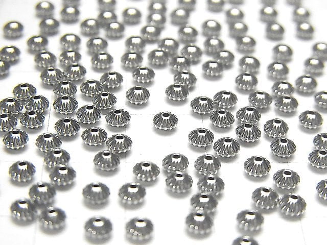 Silver925  Line Carved Roundel  3.3mm 20pcs