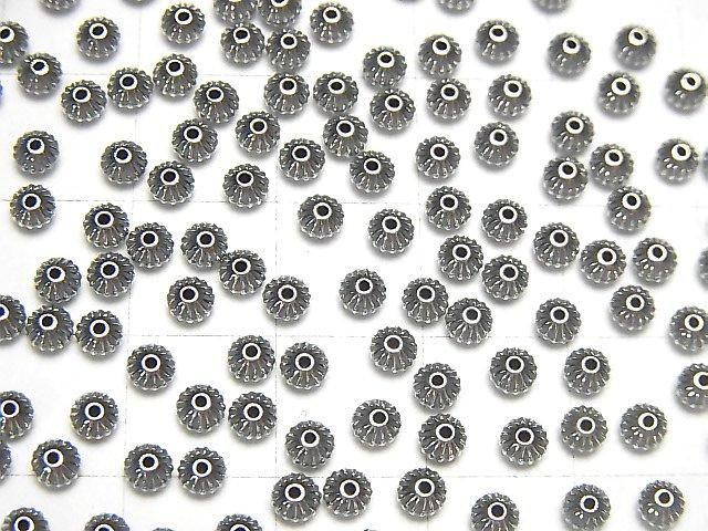Silver925  Line Carved Rondelle  3.3mm 10pcs