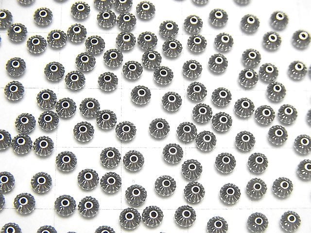 Silver925  Line Carved Roundel  3.3mm 20pcs