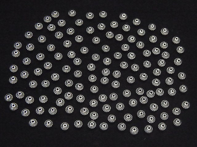 Silver925  Line Carved Roundel  3.3mm 20pcs