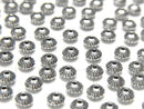 Silver925  Line Carved Rondelle  4.5mm 10pcs