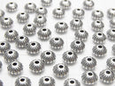 Silver925  Line Carved Rondelle  5.5mm 5pcs
