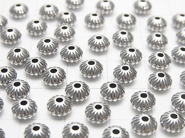 Silver925  Line Carved Roundel  5.5mm 5pcs