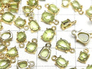 [Video]High Quality Peridot AAA- Bezel Setting Freeform Rose Cut 18KGP 3pcs