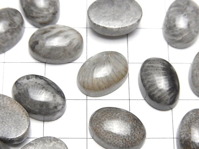 [Video] Morocco Black Fossil Coral Oval Cabochon 14x10mm 3pcs $7.79!