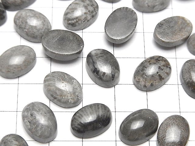 [Video] Morocco Black Fossil Coral Oval Cabochon 14x10mm 3pcs $7.79!