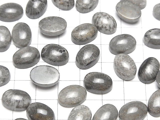 [Video] Morocco Black Fossil Coral Oval Cabochon 14x10mm 3pcs $7.79!