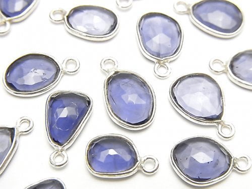 Bezel Setting, Free Form, Iolite, Rose Gemstone Beads