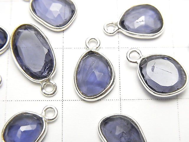 [Video]High Quality Iolite AAA- Bezel Setting Freeform Rose Cut [One Side] Silver925 4pcs