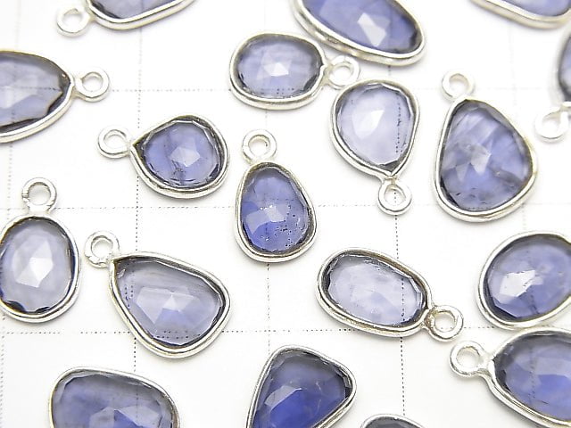 [Video]High Quality Iolite AAA- Bezel Setting Freeform Rose Cut [One Side] Silver925 4pcs
