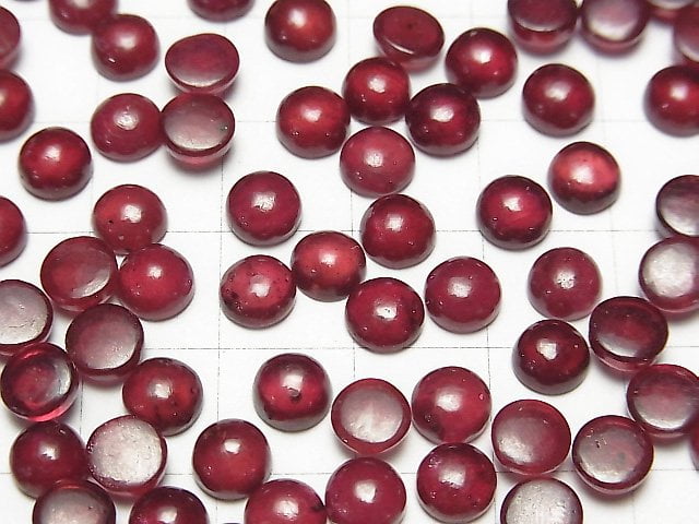 [Video] High Quality Ruby AA++ Round  Cabochon 6x6mm 2pcs